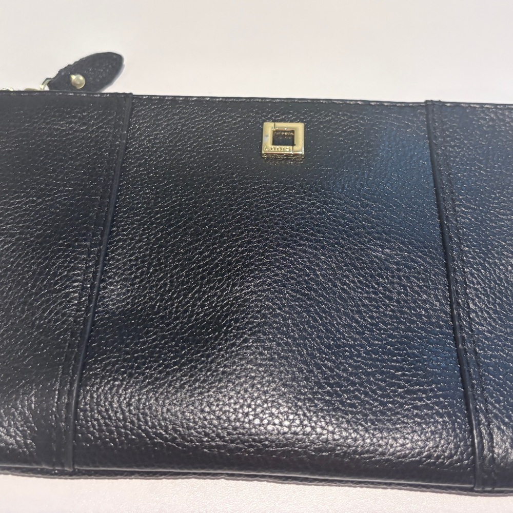 Classic Black Leather Wristlet Clutch - Picture 10 of 10